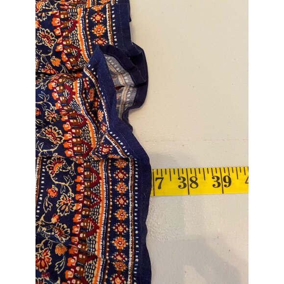 Time And Tru Dress Boho Tunic Blue Sapphire Print has Belt Long Sleeves Large - Picture 5 of 10